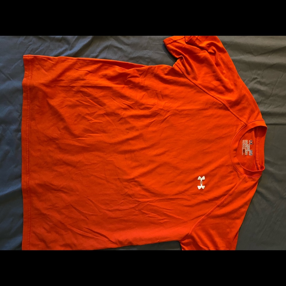 Orange Under Armour heat gear shirt